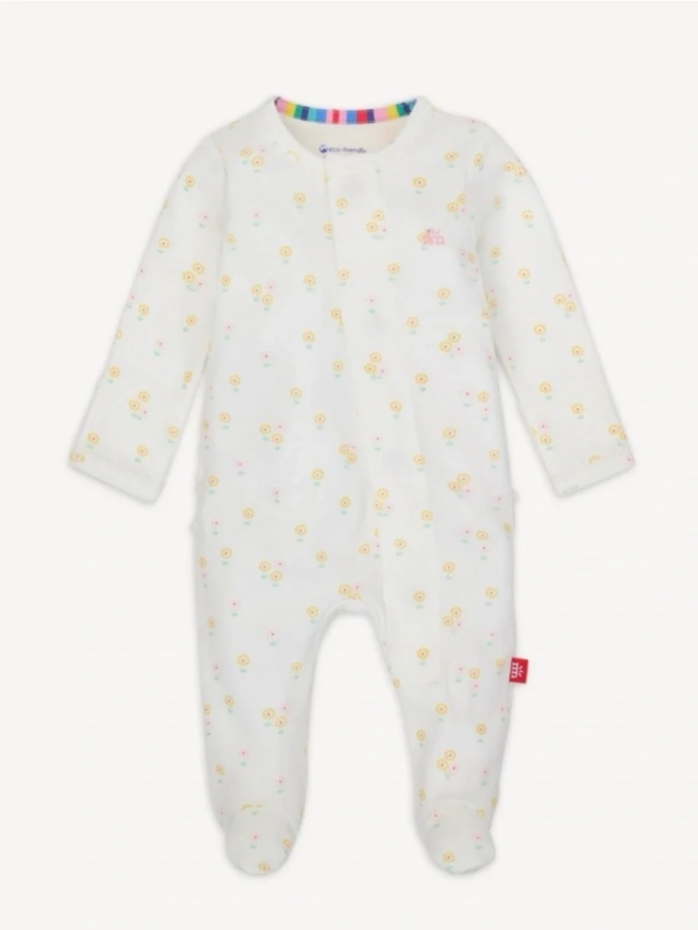 0-3mo Magnetic Me Organic Cotton Cotton Footie with Ruffle: Evangeline